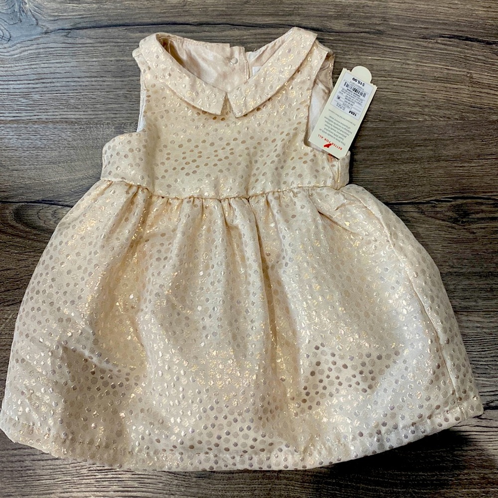 NWT Cat & Jack Gold Dress 18M